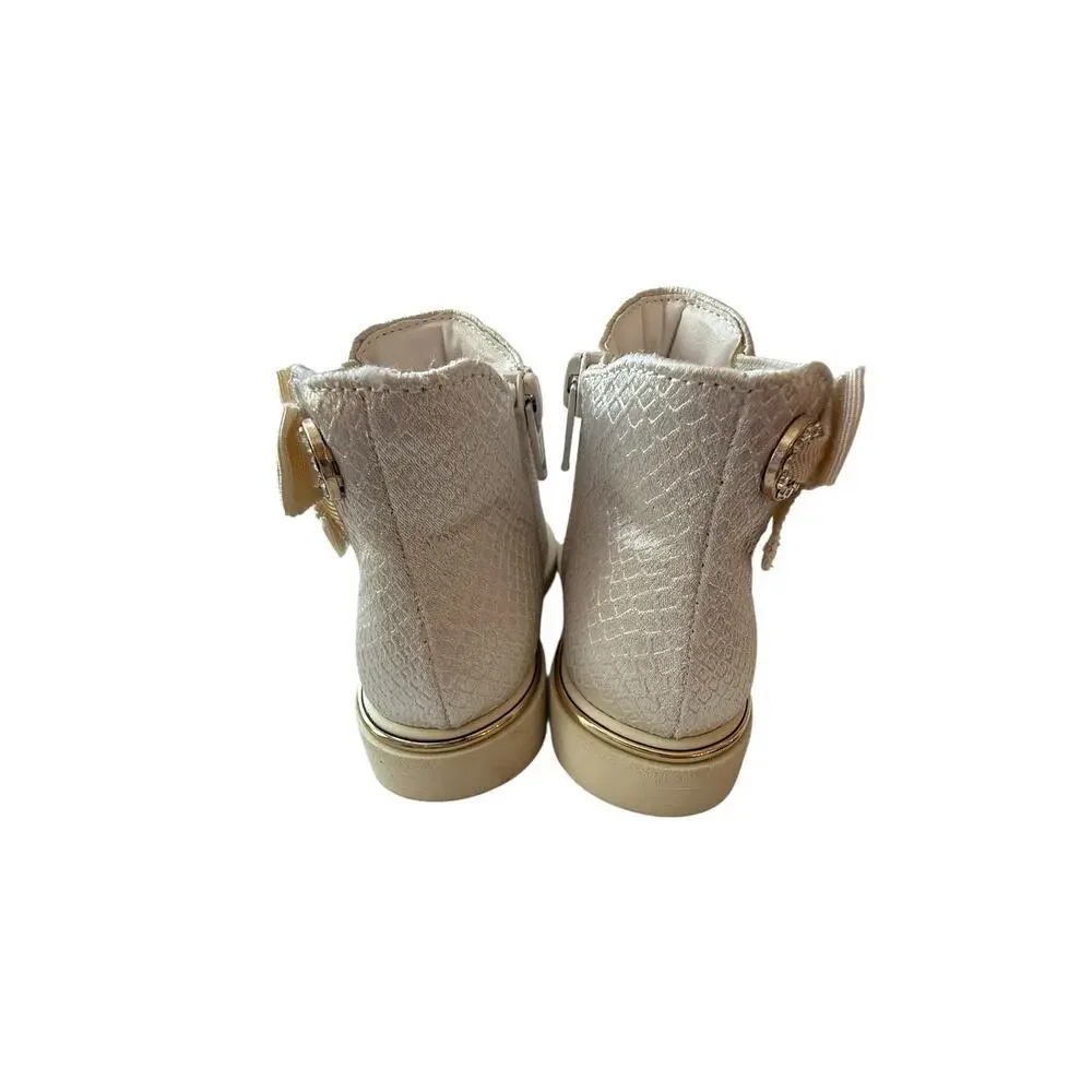 River Island Baby Cream Bow Ankle Boots Size UK C5 EUR 21.5